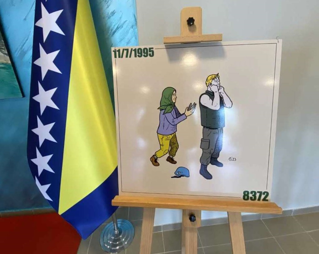 U Kulturnom centru Mostar Sjever otvorena izložba ilustracija o genocidu u Srebrenici