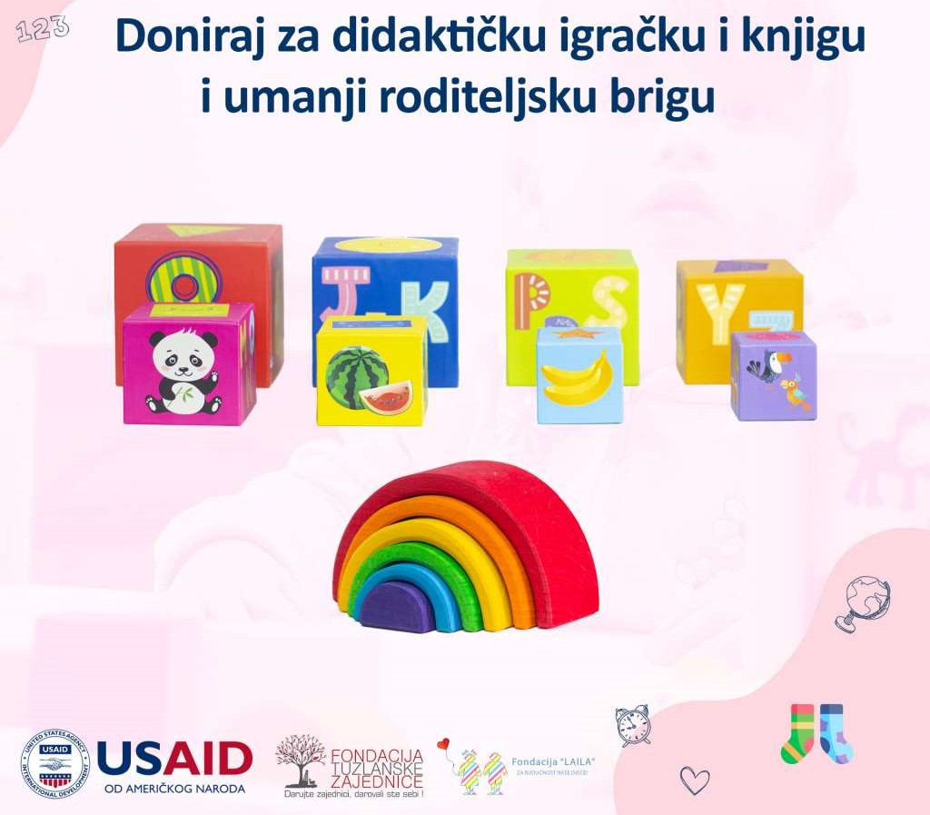 Kampanja Fondacije 'Laila' 'Didaktička igračka i knjiga = umanjena roditeljska briga'