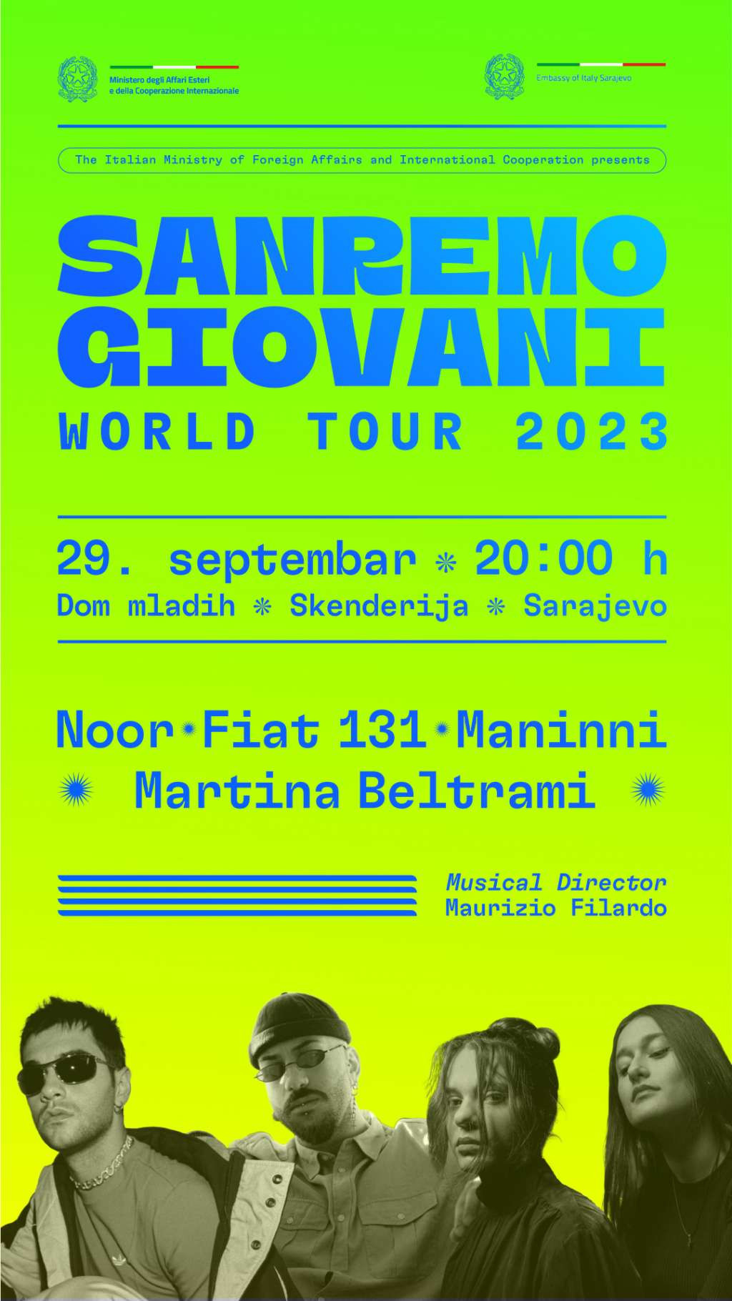 Peto izdanje 'Sanremo Giovani World Tour' - Koncert u Sarajevu 29. septembra