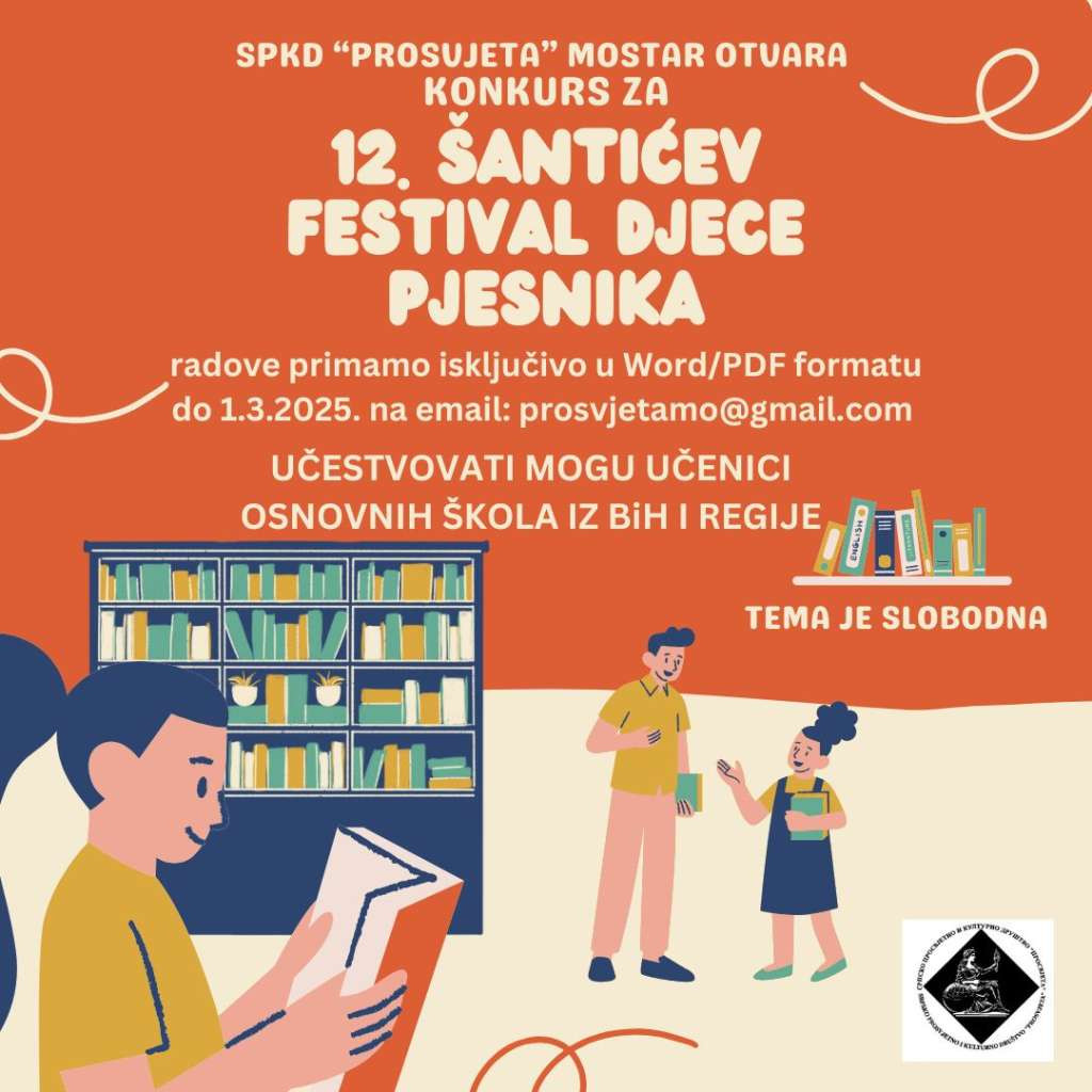 Raspisan natječaj za 12. izdanje Šantićevog festivala djece pjesnika