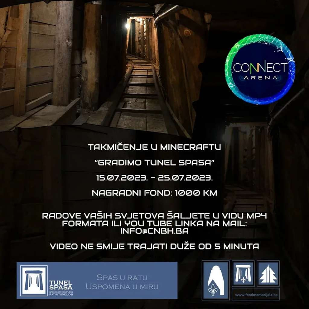 JU Fond Memorijala KS pokrovitelj takmičenja "Gradimo tunel spasa" u Minecraftu