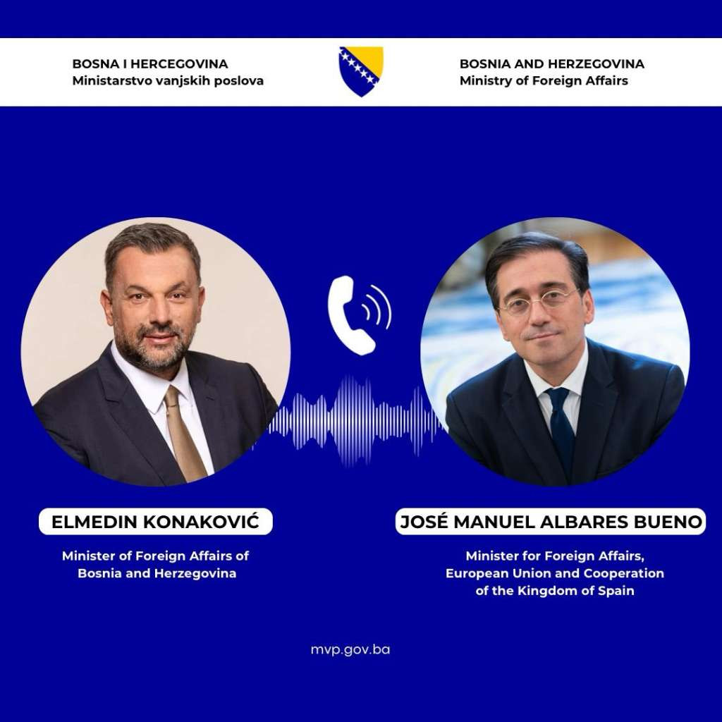 Bueno sa Konakovićem telefonom razgovarao o aktuelnoj situaciji i sigurnosnim izazovima u BiH