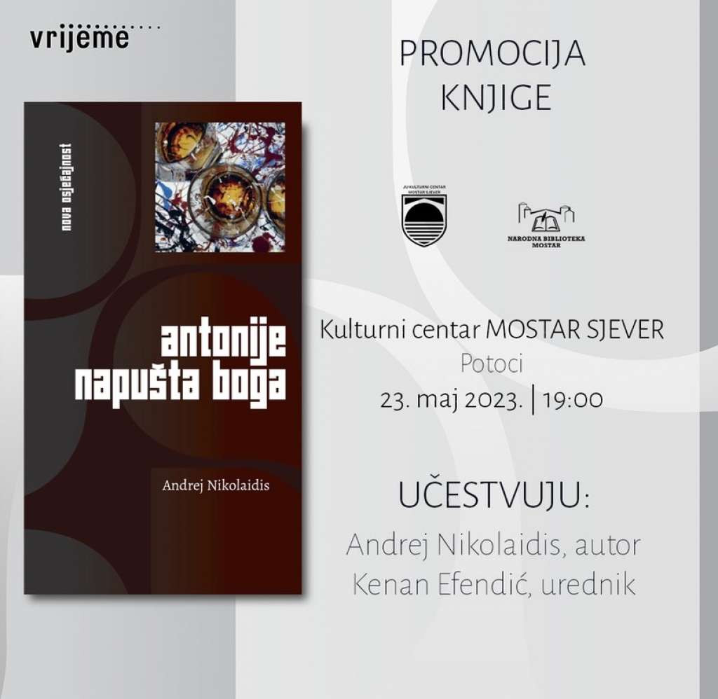 Predstavljanje knjige "Antonije napušta Boga", autora Andreja Nikolaidisa
