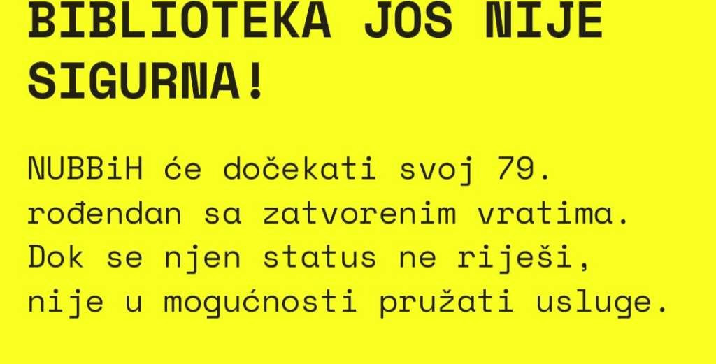 Danas u NUBBiH čitanje knjiga za spas biblioteke