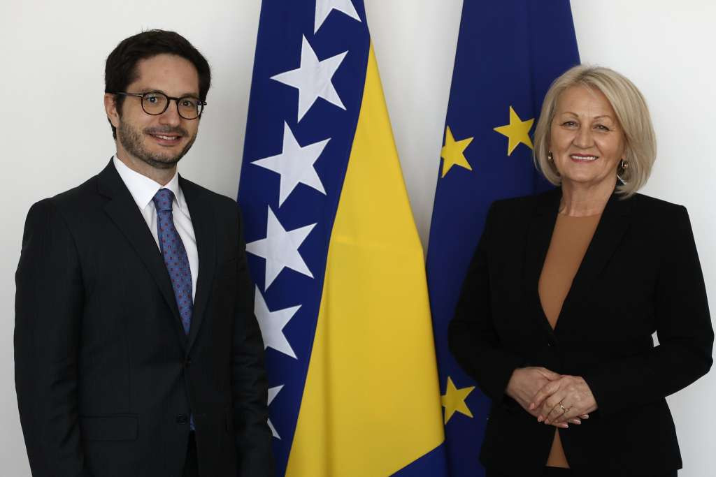 Krišto upoznala Delmasa s aktualnim pitanjima u vezi s evropskim putem BiH