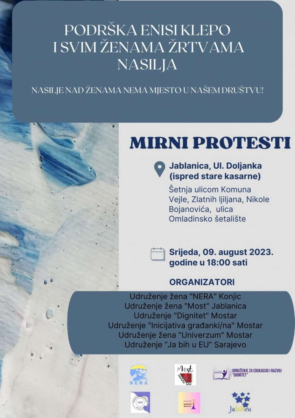 Mirni prosvjed u znak podrške pretučenoj radnici iz Jablanice i svim ženama žrtvama nasilja