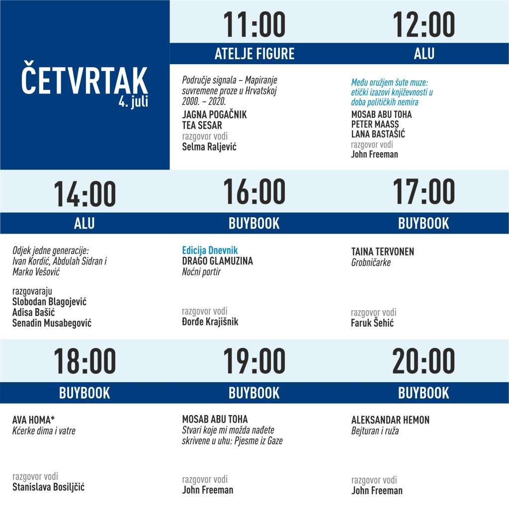 Program drugog dana Međunarodnog festivala književnosti Bookstan