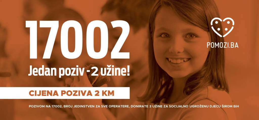 Pomozi.ba - Poziv na 17002 za dvije užine djeci iz socijalno ugroženih porodica