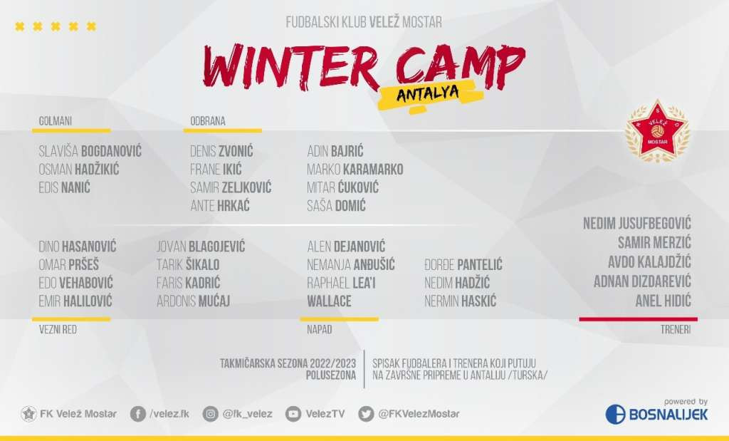 Velež putuje u Antaliju