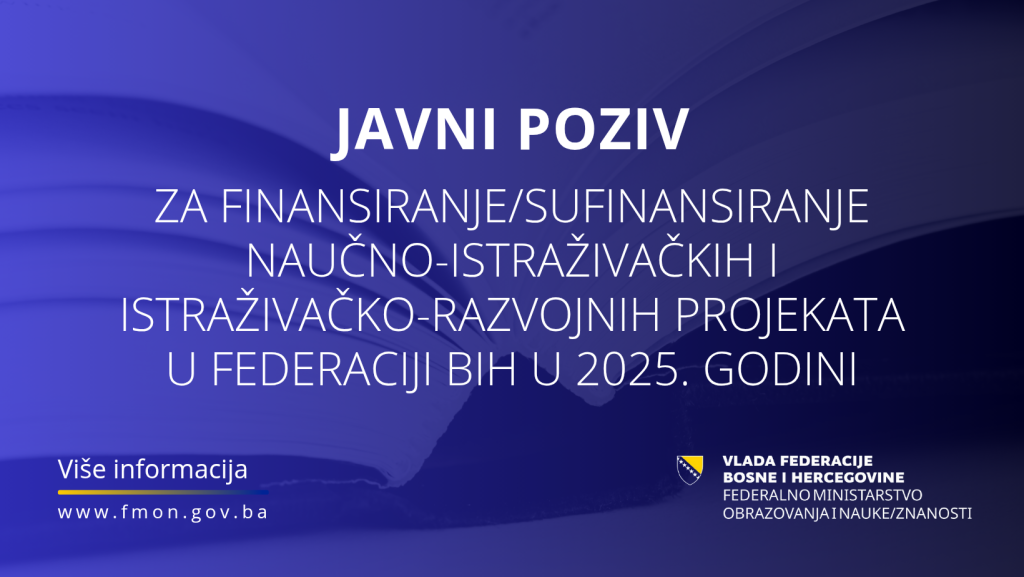 FMOZ raspisao Javni poziv za financiranje znanstveno-istraživačkih i razvojnih projekata