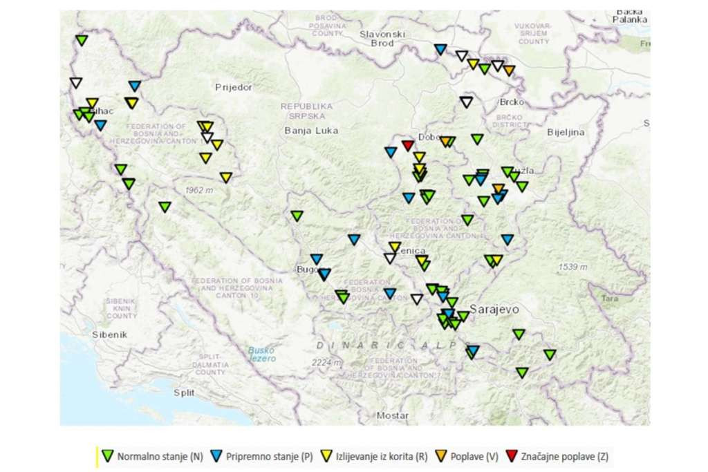 Vanredno hidrološko stanje u Unsko-sanskom, Zeničko-dobojskom,Tuzlanskom i Kantonu Sarajevo