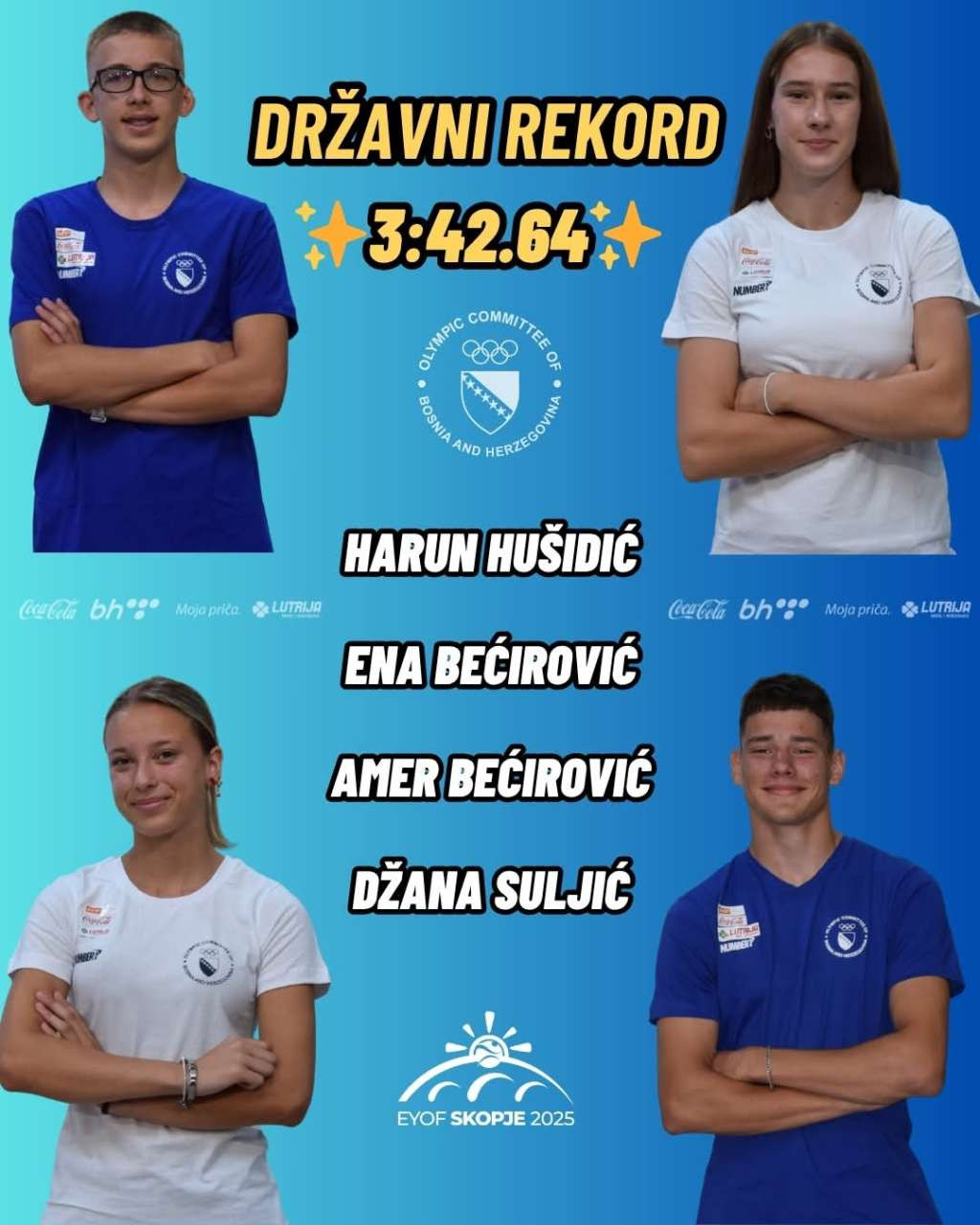 Štafeta 4x400 m oborila bh. rekord, Tahmaz u finale troskoka, a Vrabac u polufinalu 100 m delfin