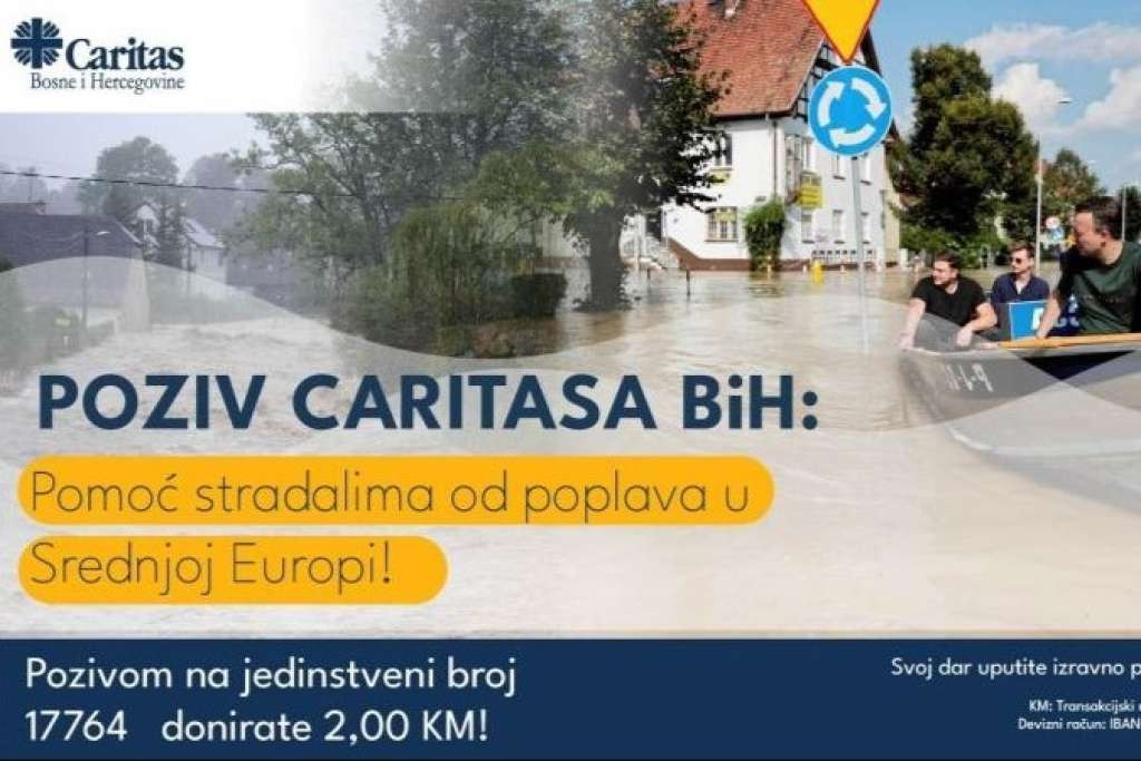 Caritas BiH pokrenuo akciju pomoći stradalima od poplava u zemljama Srednje Europe