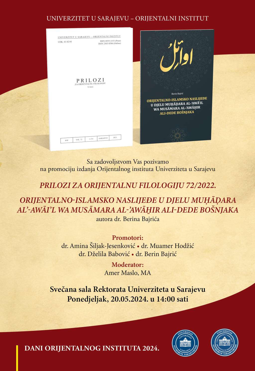 Ususret Danu Orijetalnog  instituta i promociji njegovih  vrijednih izdanja