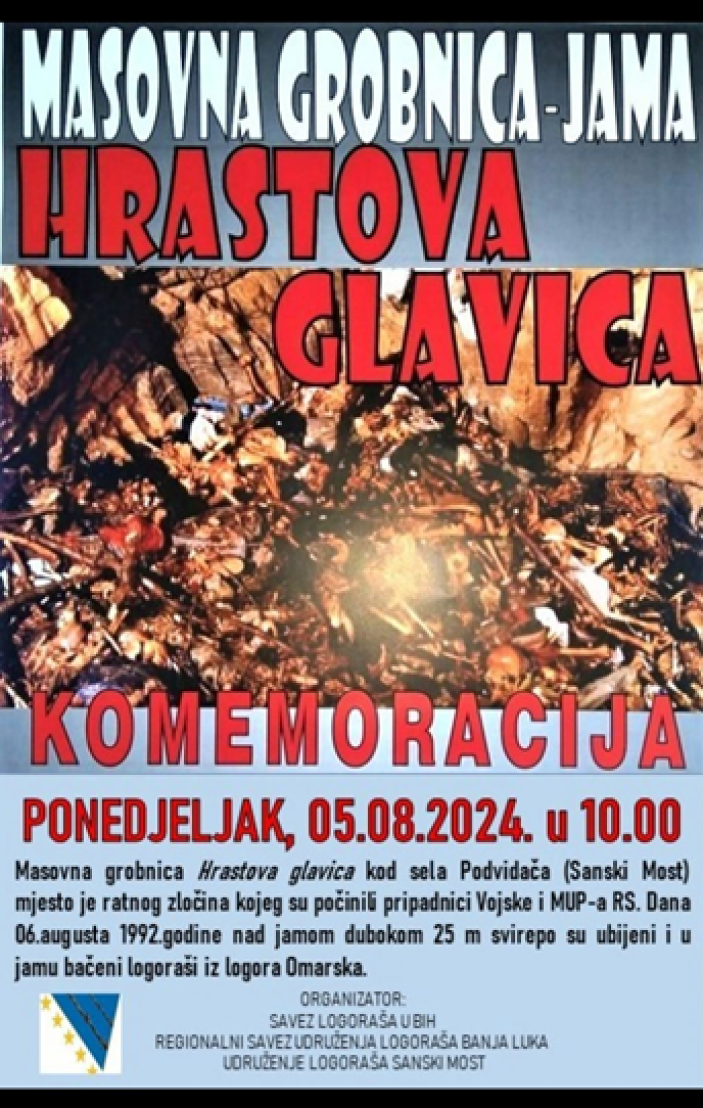 Obilježavanje 32. godišnjice zločina na lokaciji Hrastova Glavica kod Sanskog Mosta i logor Omarska