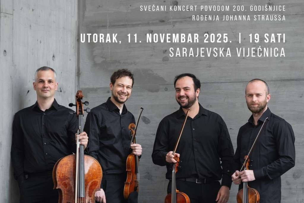 Sarajevska Vijećnica ugošćuje koncert bečkog gudačkog ansambla "Auner Quartet"