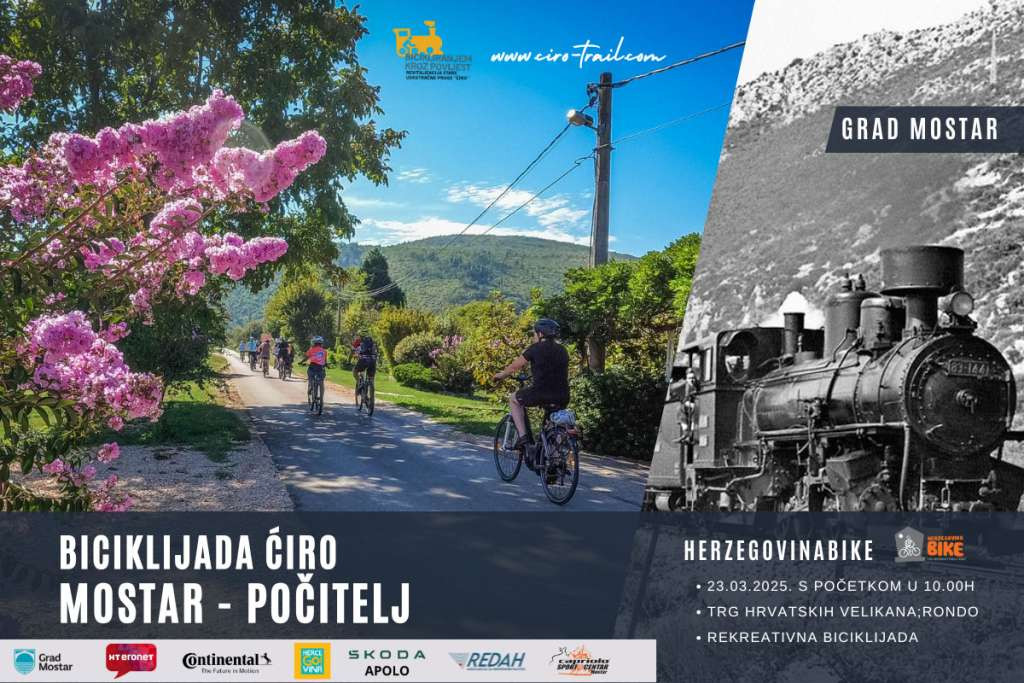Biciklijada 2025: Ćirinom Prugom Mostar – Počitelj u ožujku
