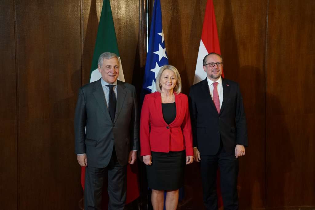 Predsjedateljica Krišto sa šefovima diplomatije Italije i Austrije