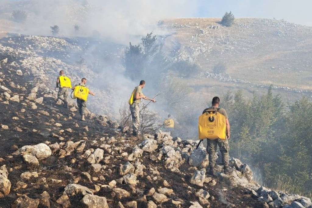 Oružane snage BiH angažovane na gašenju požara na području opštine Bosansko Grahovo i Nevesinje