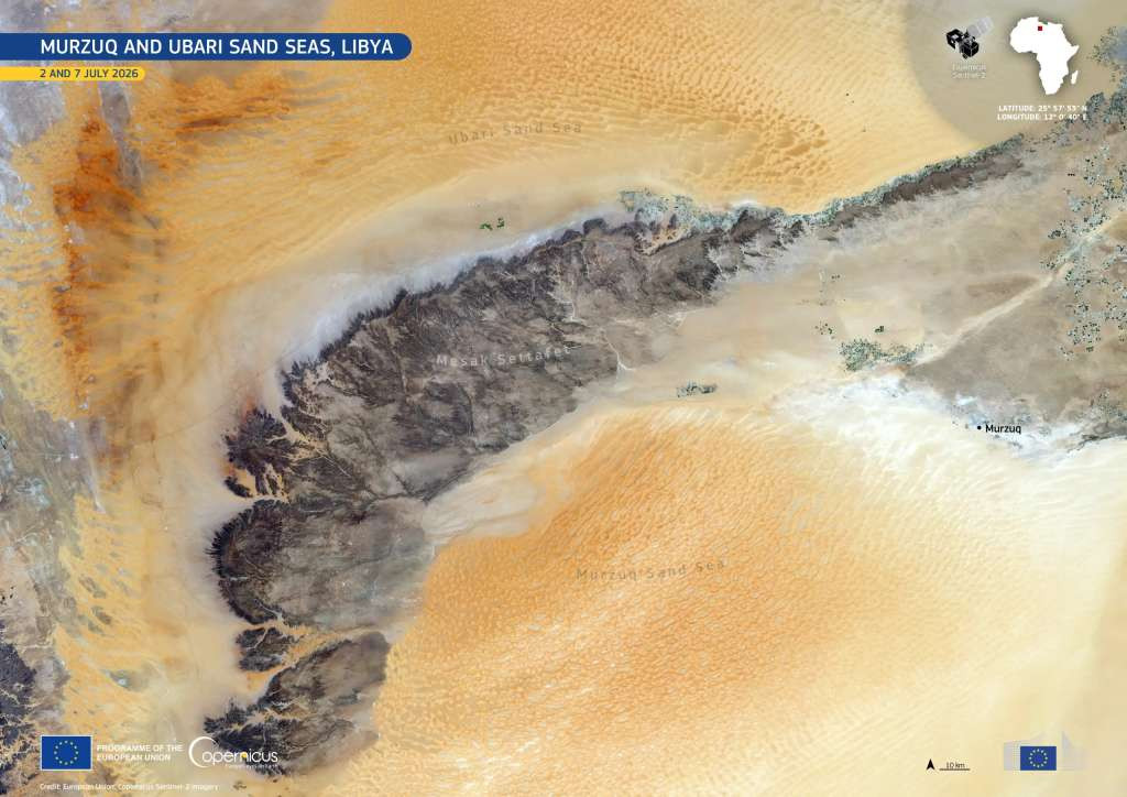 Sateliti Copernicusa snimili dva velika pješčana mora u Libiji