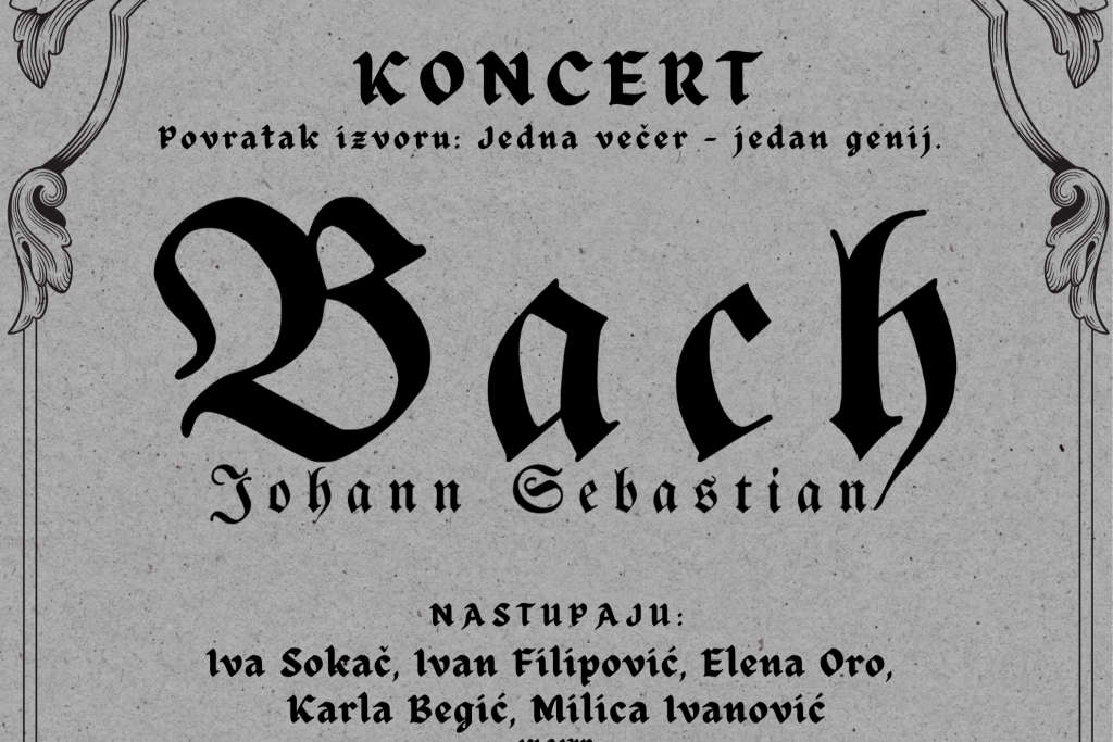 Koncert posvećen stvaralaštvu Johanna Sebastiana Bacha 'Povratak izvoru'