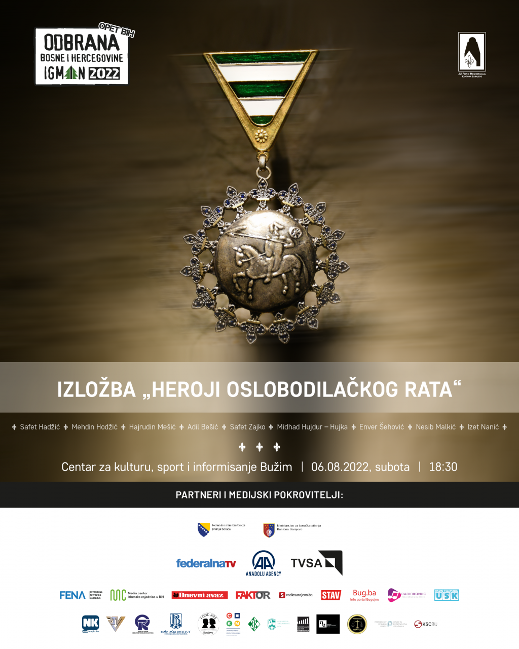 Izložba Fonda Memorijala 'Heroji oslobodilačkog rata' 6. augusta u Bužimu