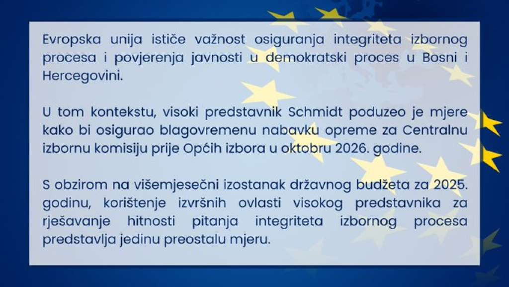 Reagiranje Delegacije EU povodom današnjih odluka visokog predstavnika Christiana Schmidta