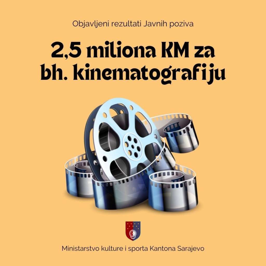 Ministarstvo kulture i sporta KS dodjeljuje 2,5 miliona KM grant i poticajnih sredstava za filmsku produkciju