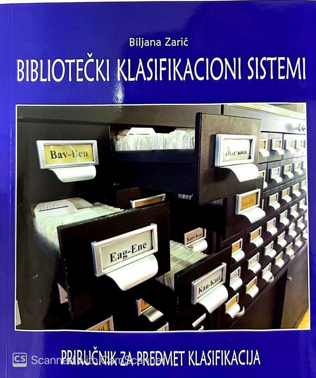 Novi priručnik u stručnoj Ediciji NUBBiH "Bibliotečki klasifikacioni sistemi"