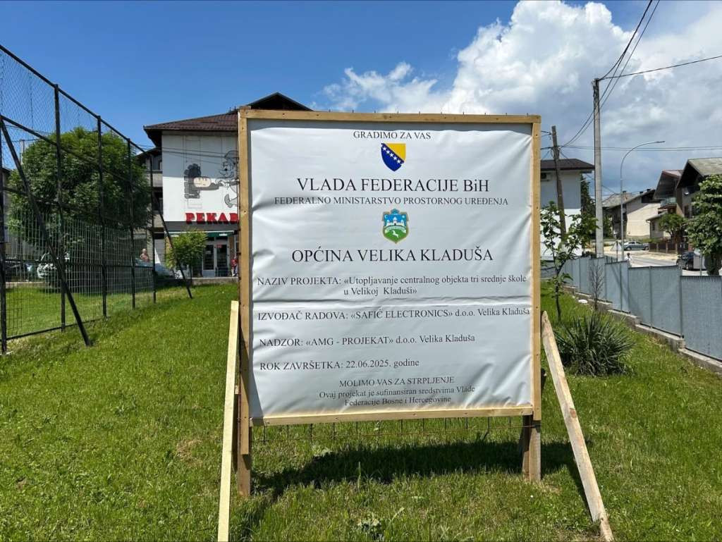 Federalno ministarstvo prostornog uređenja finansira utopljavanje srednjih škola u Velikoj Kladuši