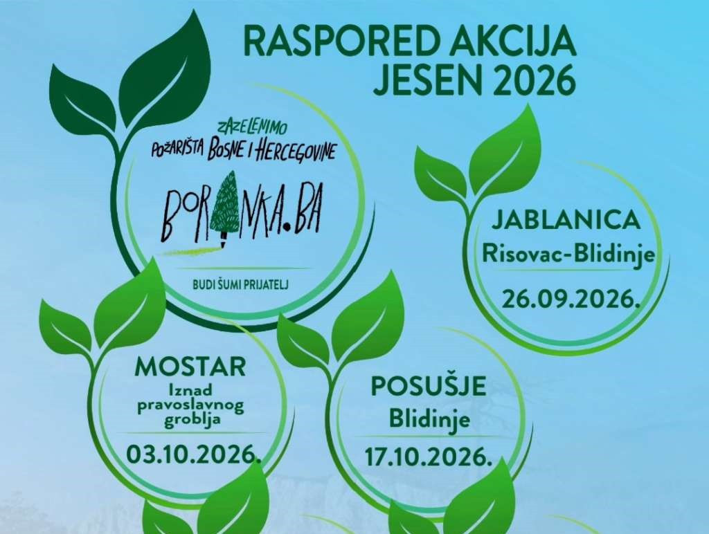 Boranka u BiH najavljuje jesenski zeleni val: Pet novih akcija pošumljavanja širom BiH