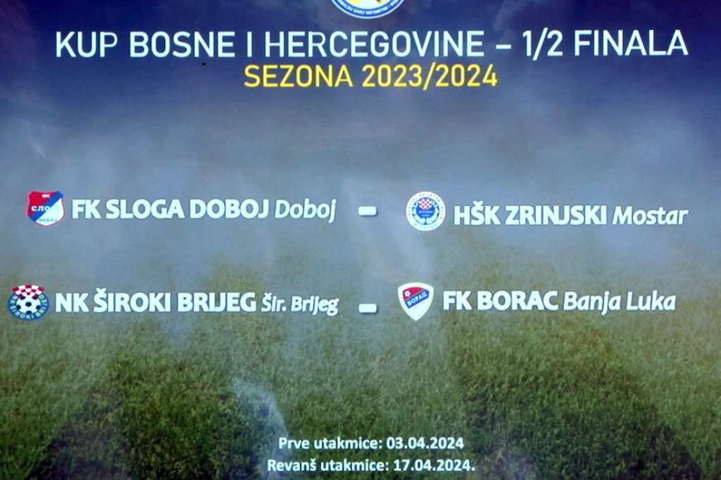 Poznati parovi polufinala nogometnog Kupa BiH