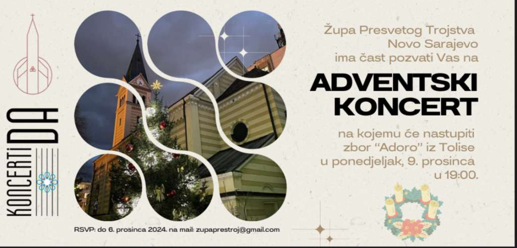 Koncert zbora 'Adoro' 9 decembra u sarajevskoj crkvi Presvetog Trojstva