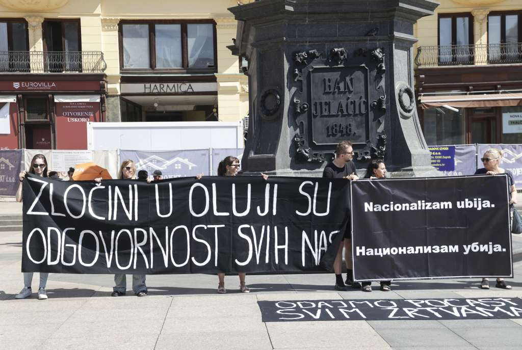 Antiratna akcija u Zagrebu u povodu 31. obljetnice 'Oluje'