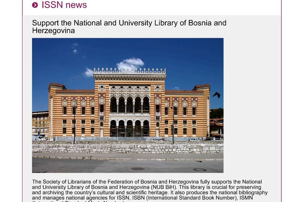 Uz NUB BiH i Međunarodni ISSN centar u Parizu