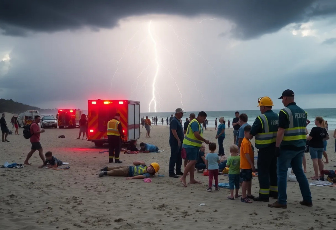 Udar groma povrijedio najmanje 20 ljudi na plaži u Južnoj Karolini