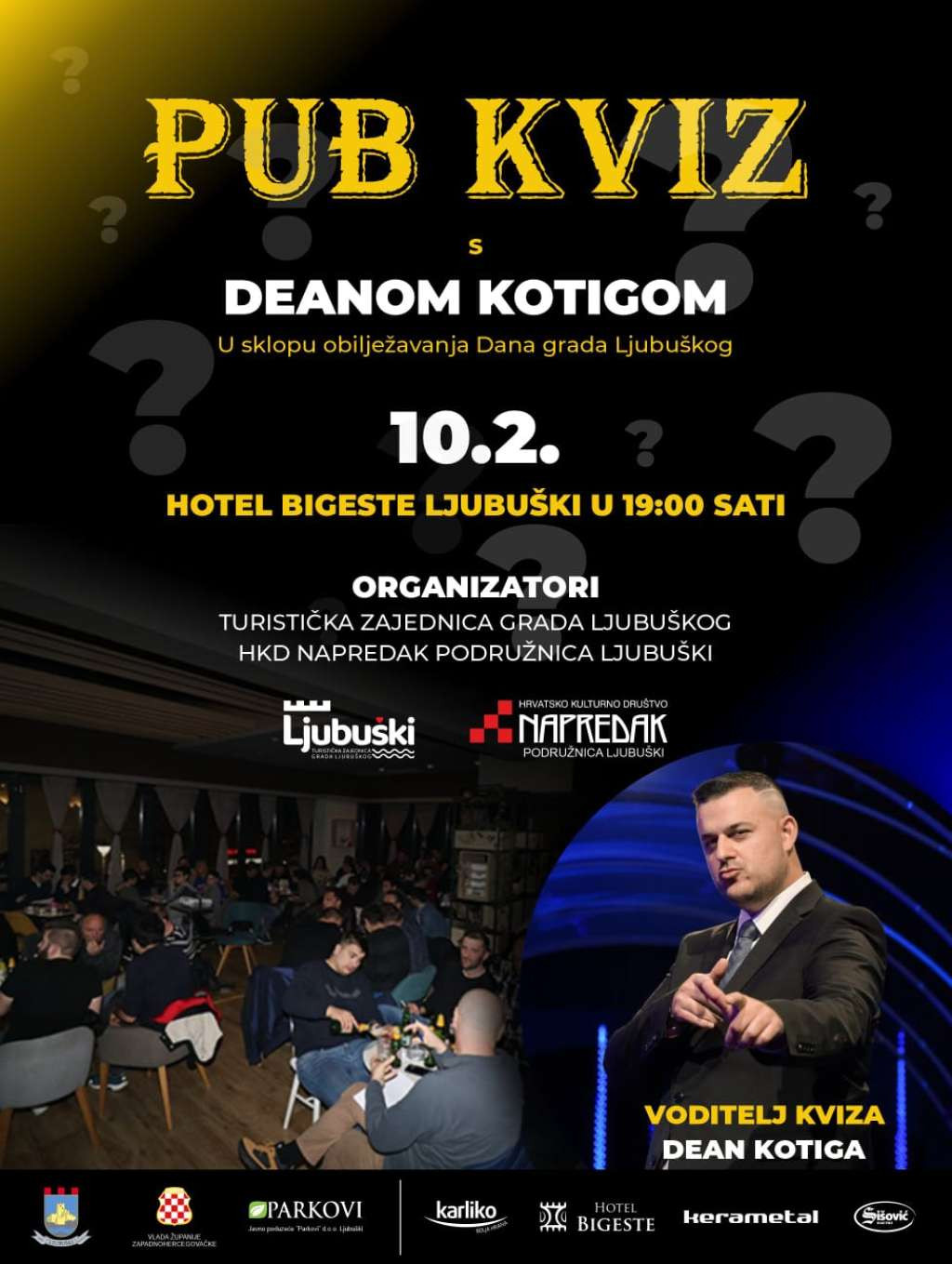 Veliki pub-kviz s Deanom Kotigom u povodu Dana grada Ljubuškog