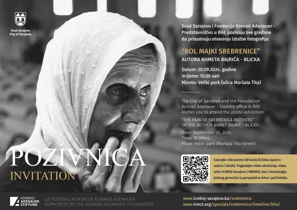 Izložba 'Bol majki Srebrenice' danas u Velikom parku u Sarajevu