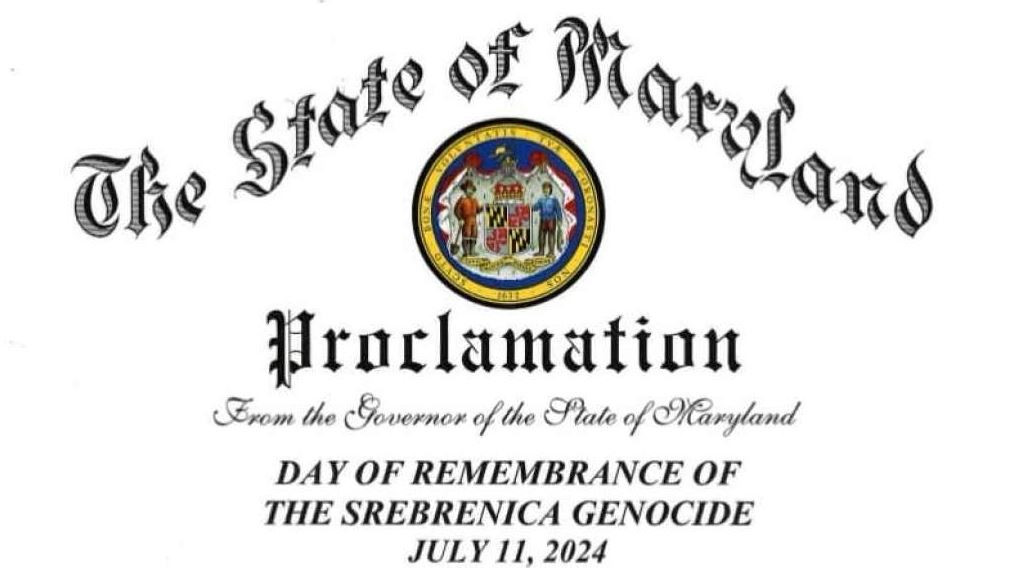 Maryland proglasio 11. juli Danom sjećanja na genocid u Srebrenici