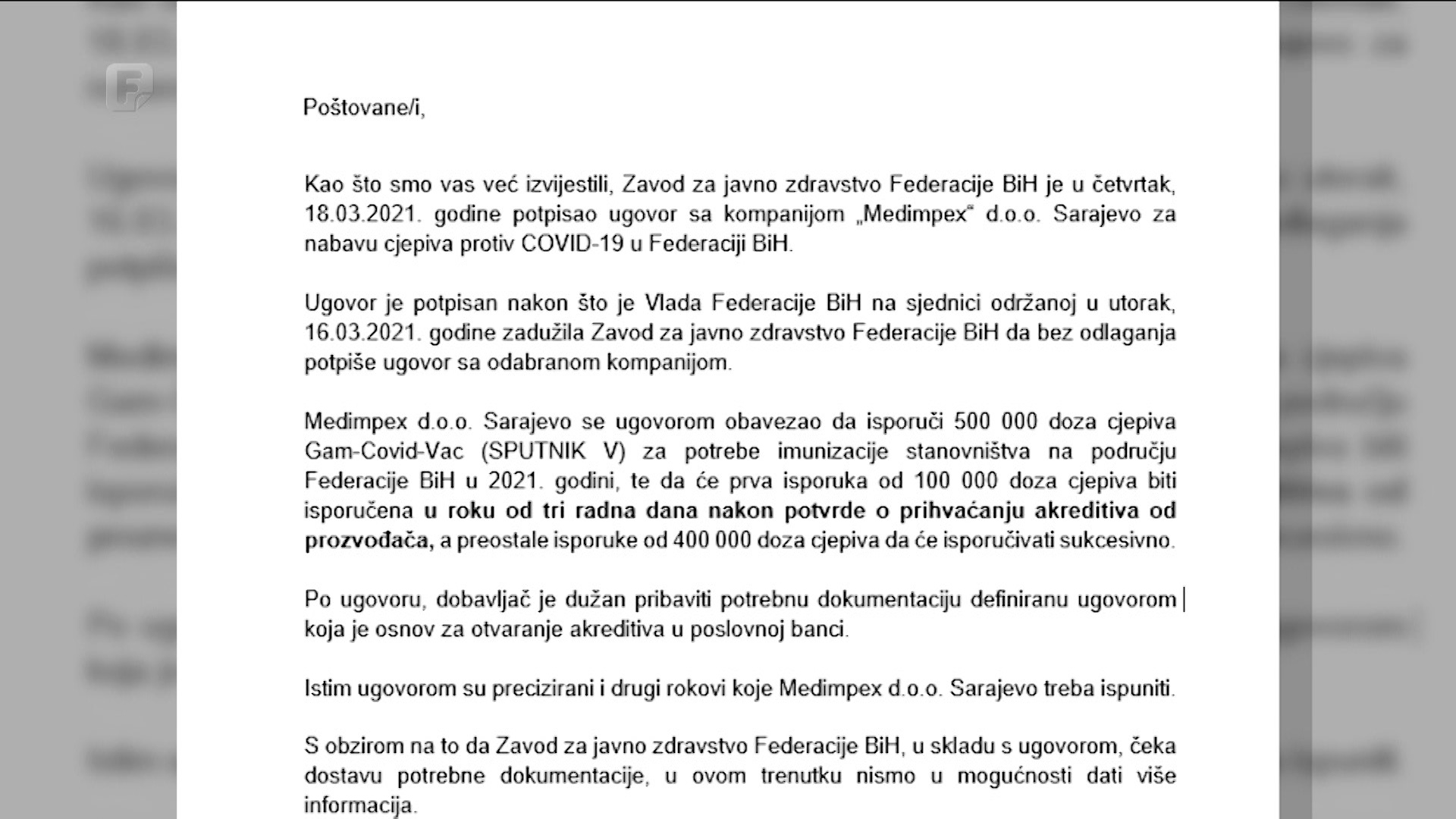 Potpisa, agenta i cjepiva - ni na vidiku