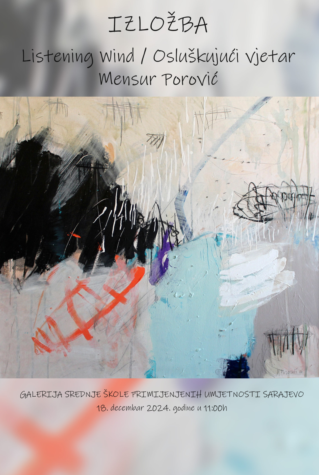 Sarajevo: U srijedu izložba Mensura Porovića "Osluškujući vjetar"