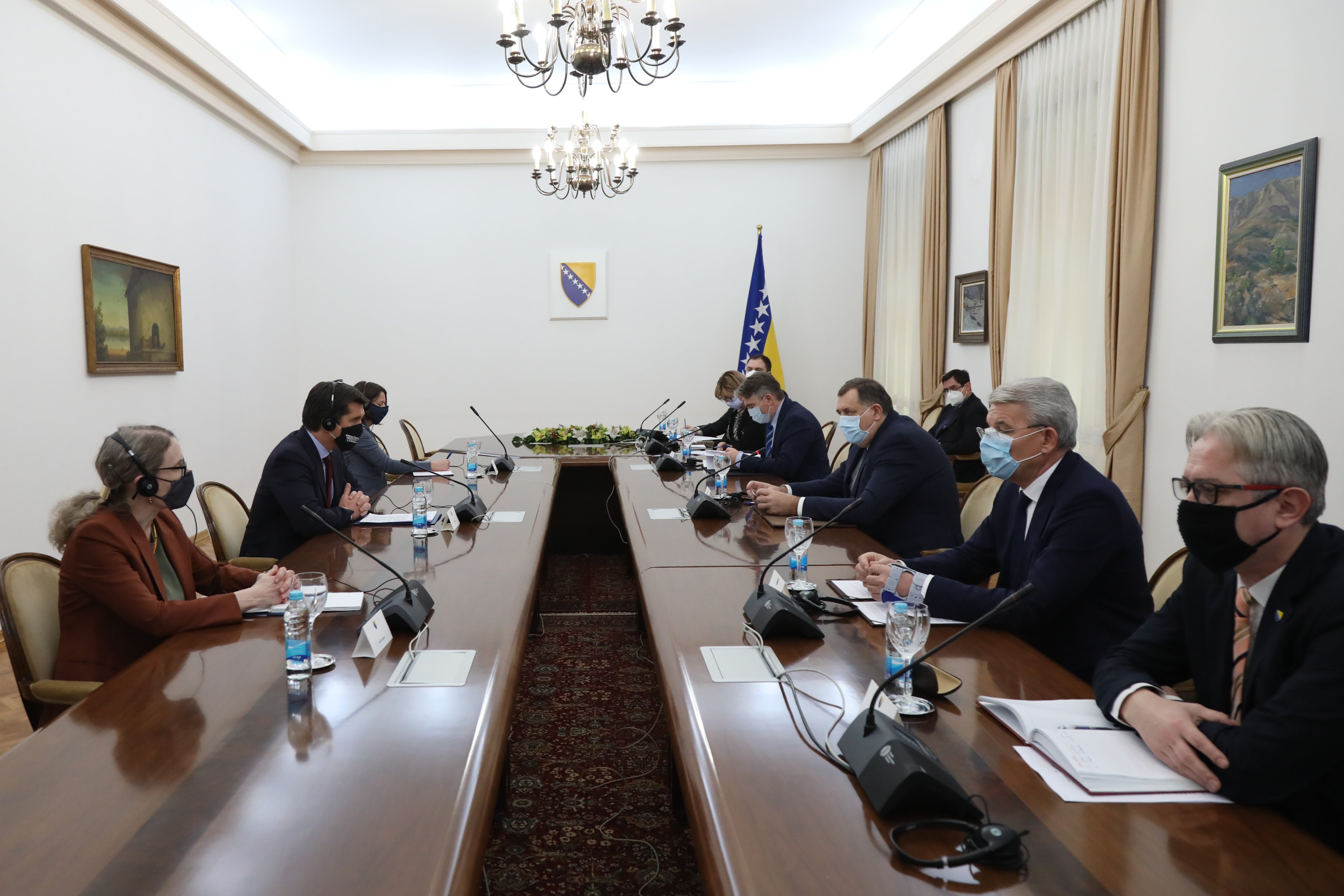 Nelson s članovima Predsjedništva BiH