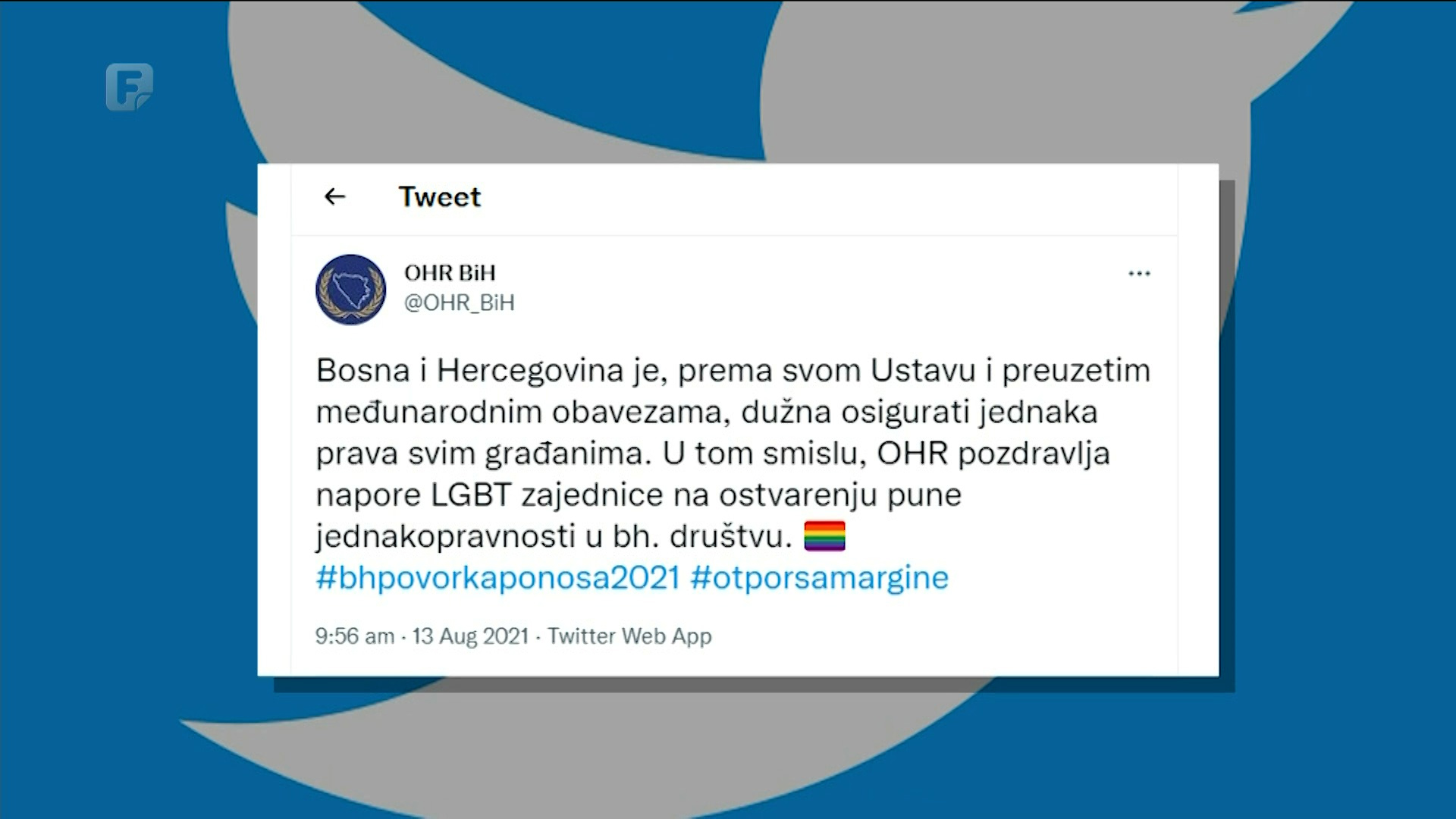 Podrška subotnjoj šetnji u Sarajevu