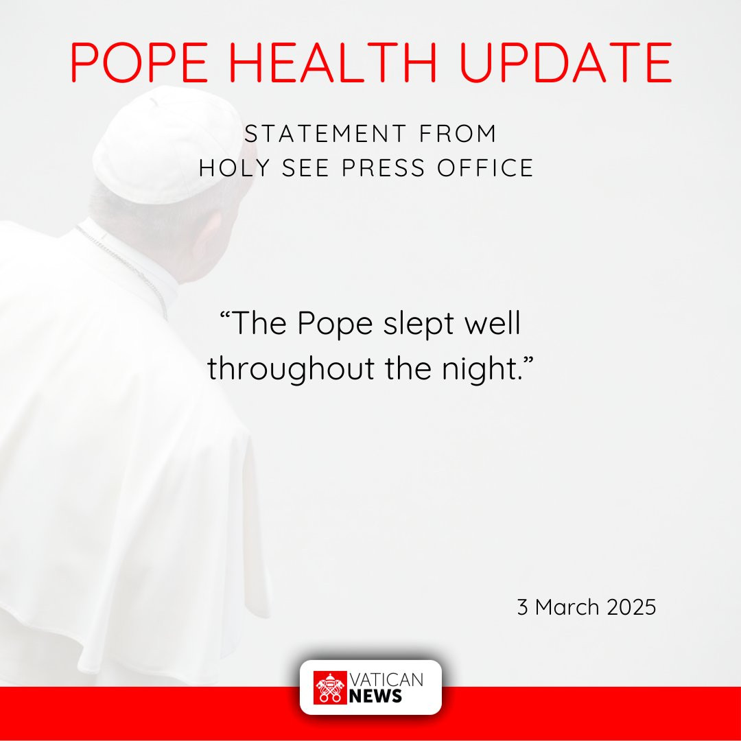 Vatikan: Papino stanje "stabilno", dobro je spavao