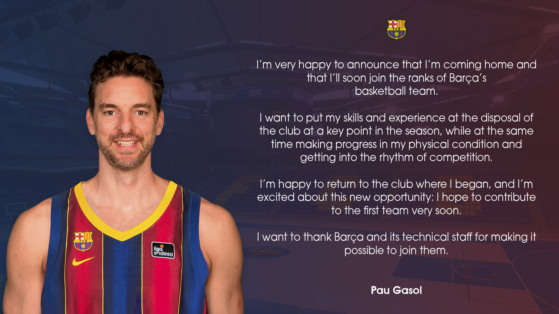 Pau Gasol se vratio u Barcelonu poslije 20 godina