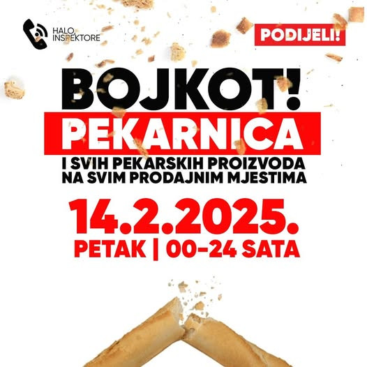 Na poziv srednjoškolaca u Hrvatskoj u petak bojkot kupovine u pekarama