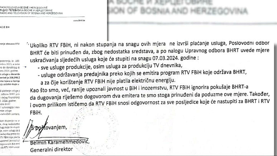 Uprava BHRT-a prijeti gašenjem programa Federalne TV