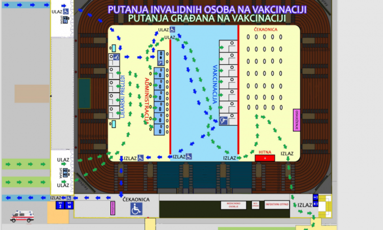 Vakcinacija građana Zenice bit će provedena u Gradskoj areni
