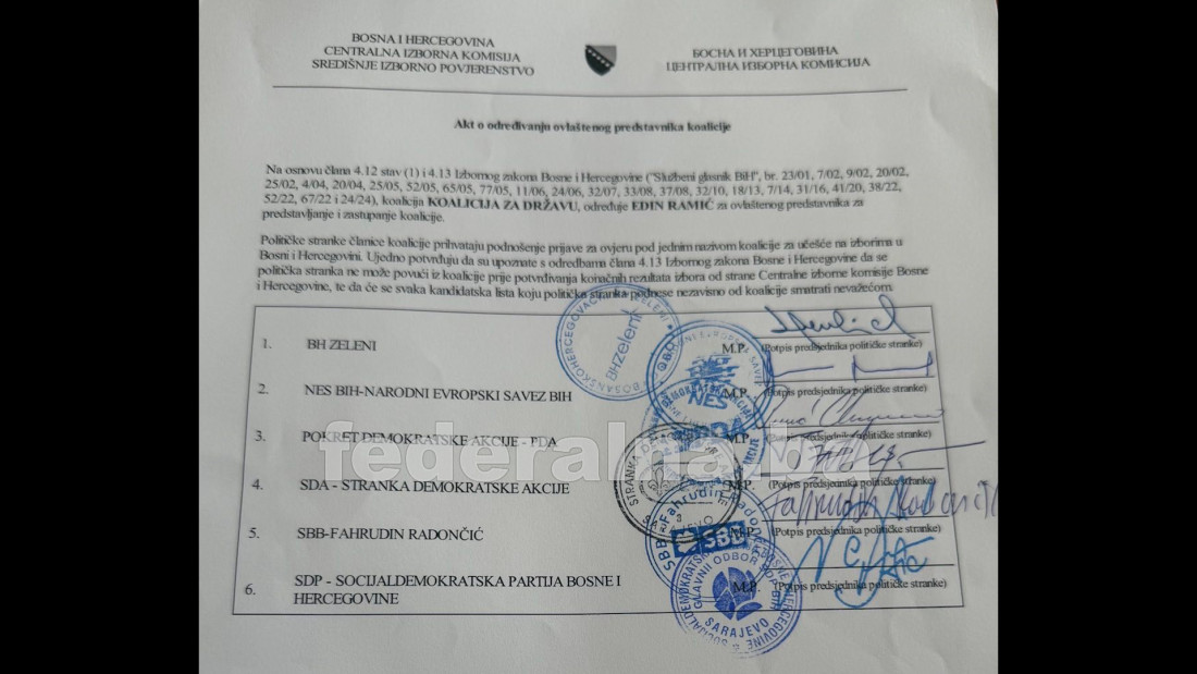 Potpisan sporazum o zajedničkom nastupu probosanskih stranaka u RS-u