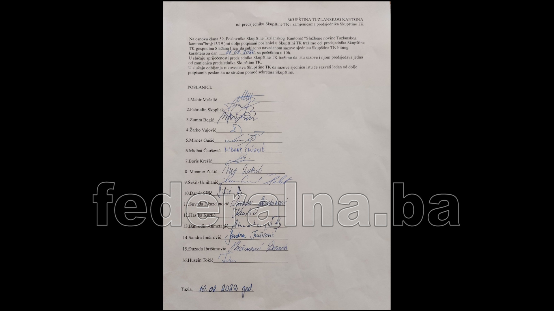 U ponedjeljak pada Vlada Tuzlanskog kantona?